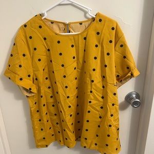 SHEIN plus polka dot keyhole blouse